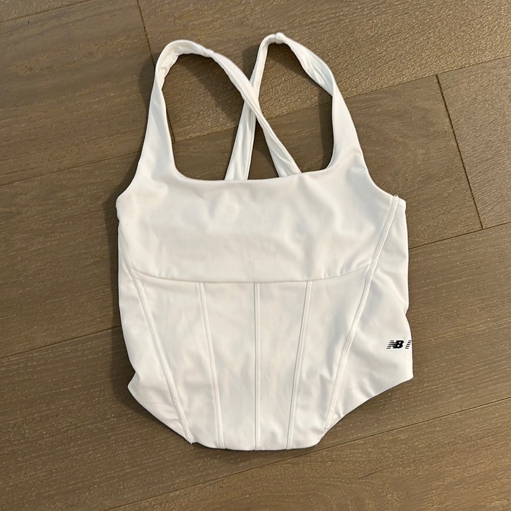 New Balance White Fitted Bodysuit